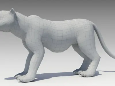 Black Panther Animated Low-poly 3D model