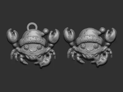 christmas crabsanda decor  3D print model