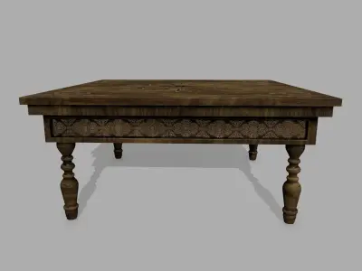 Table wooden Low-poly 3D model