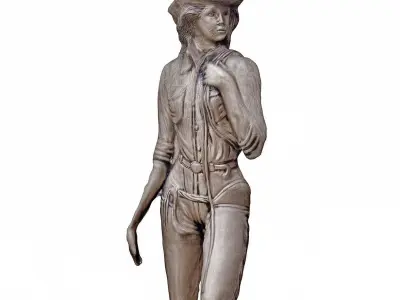 girl sculpt 3 Low-poly 3D model