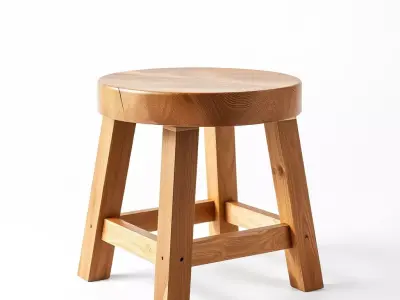 Wooden Stool D Model Pack Low-poly 3D model