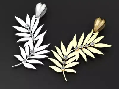 gold leaf pendant 3D print model