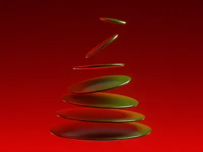 Minimal Christmas Tree Build-Up Animation C4D Scene 3D model