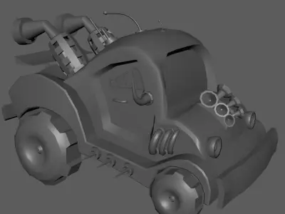 Cartoon Car Low-poly 3D model