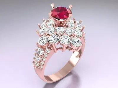 Diamond Ring - Womens Rings - N2237 3D print model