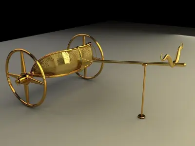 Chariot gold wheelbarrow - gold wheelbarrow 3D model