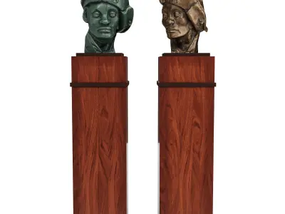 Chinese man bust 3D model