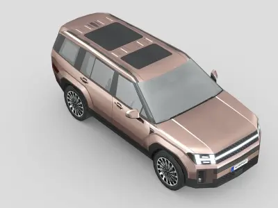 Hyundai Santa Fe 2024 Low-poly 3D model