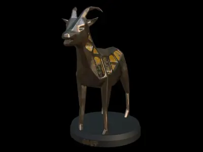 Steampunk Goat Low-poly 3D model