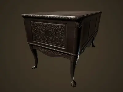 Antique Desk - PBR Game Ready Low-poly 3D model