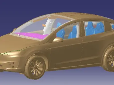Tesla Model X P90D 2016 Vehicle 3d scan model 3D model