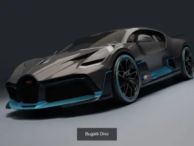 Bugatti Hypercar Bundle  Chiron Veyron Divo 3D Model Pack