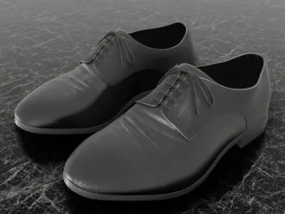 CLASSIC MENS 3D SHOES - LEATHER Low-poly 3D model