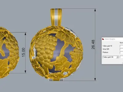 Pendant Sphere Pearl 3D print model