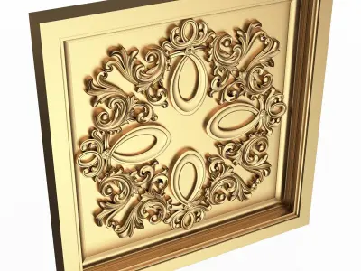 Carved Ceiling Tile 06 Low-poly 3D model