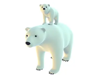 Polar Bear Pack - Stylized Low-poly 3D model