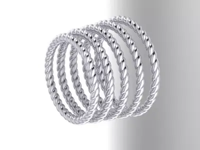 2MM WIDE TWIST SPIRAL ROPE BAND 3D print model