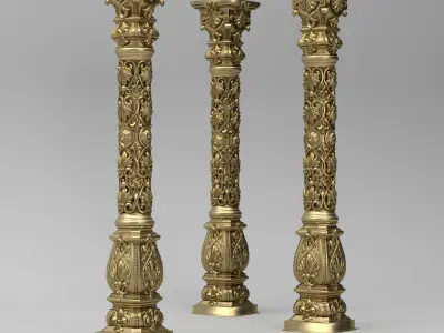 Carved Column 3D model shop