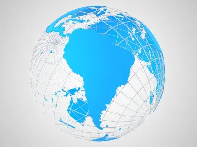 Globe News Skeleton Sky Blue 3D model