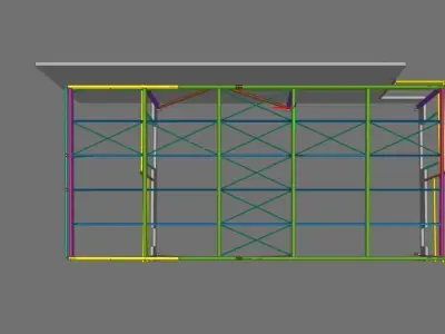 Steel Canopy Structure OBJ and IFC 3D Model 3D model