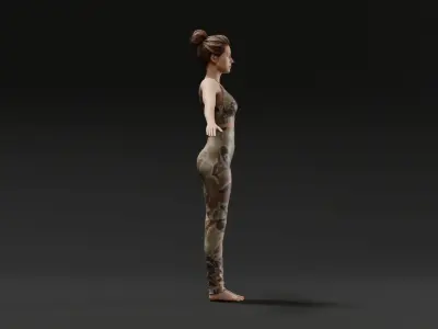 Realistic Female Character - Leslie Low-poly 3D model