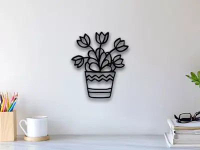 Flower Wall Art 3D print model 4