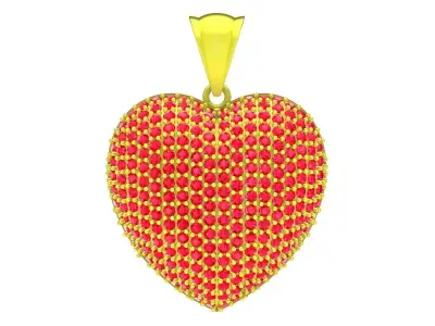 Luxury Pave Heart Pendant 3D Model 4272 3D print model