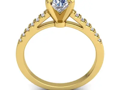 Luxury Solitaire Ring  3D print model