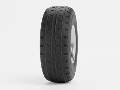 Tire V1 - Wide Automotive Wheel Low-poly 3D model