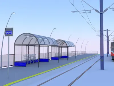 KT8D5 tram stop 3D model