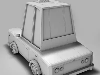 Low Poly Taxi car Low-poly 3D model