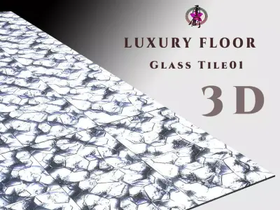 Luxury Floor - Glass Tile 01  Low-poly 3D model