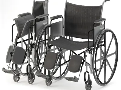 Drive Silver Sport 2 Wheelchair PBR 3D model