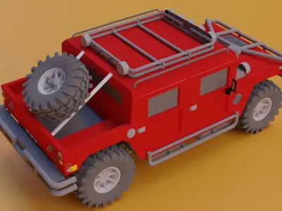 HUMMER H1 Low-poly 3D model