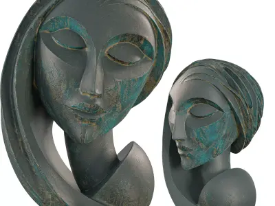 Antique Serene Meditation Figure Sculpture Low-poly 3D model