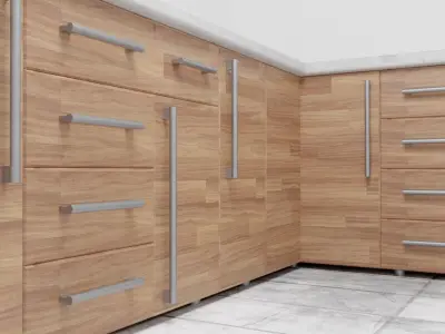 Straight Metallic Modern Drawer Furniture Handle Free 3D model