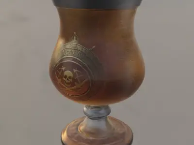 Pirate Skull Engraved Rum Goblet Low-poly 3D model