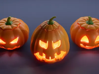 Halloween Pumpkins 3D model 3D model