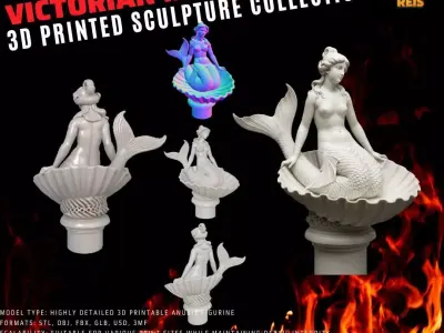Little Mermaid Statue 3D model
