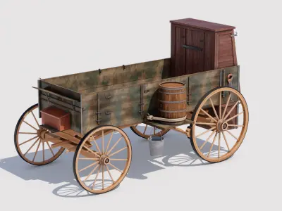 Carriage 03 Low-poly 3D model