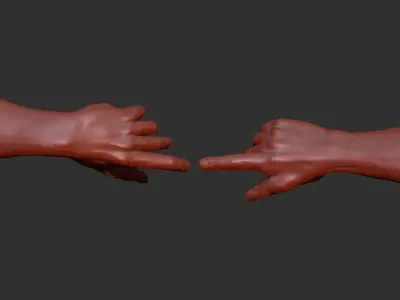 Adam and God Hands 3D print model