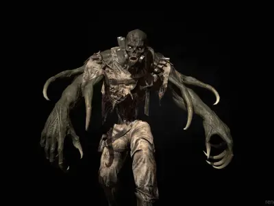 SuperZombie3 for pack Low-poly 3D model