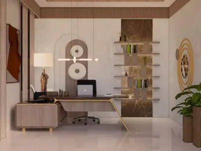 mocha mousse office design 3D model