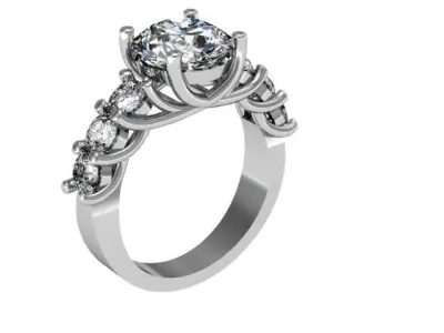 7 stones ring 3D print model