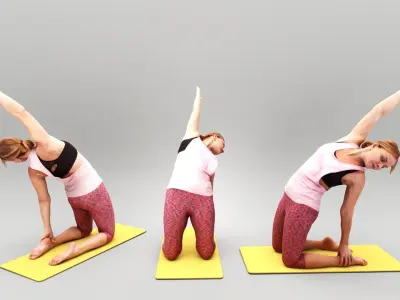 Woman in yoga pose 439 Low-poly 3D model