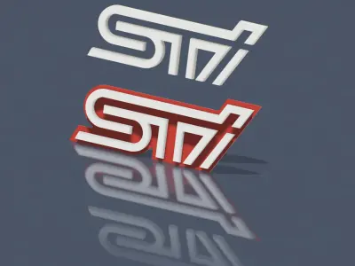 Subaru Impreza STI Badge 3D print model
