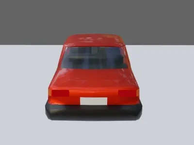 Basic Car - Red - Carro Low-poly 3D model