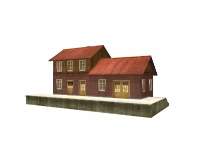 Old House Low-poly Free low-poly 3D model
