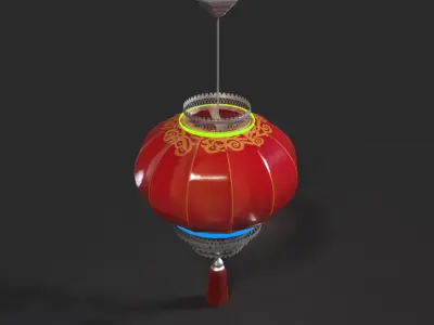 Chinese red lantern  Low-poly 3D model get
