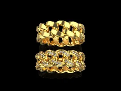 Cuban chain ring  Size 17  3D print model